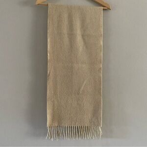 Unbranded Scotland Tan 100% Cashmere Neck Scarf Fringe OS